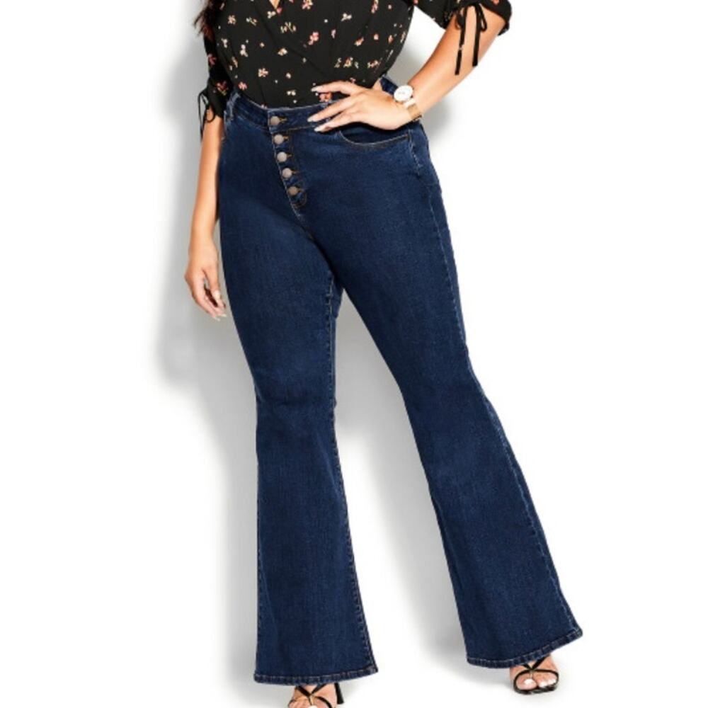 City Chic High Rise Harley Flare Jeans